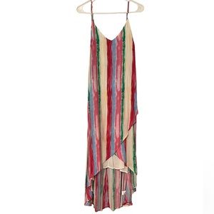 Lulu’s Colorful Multi Stripe High-Low Dress
